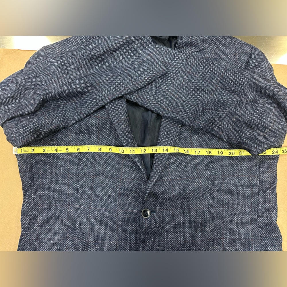Joseph Abboud E. Thomas Men’s Blazer “Indigo Blue” Size 46 Long- wool linen silk - Picture 7 of 8